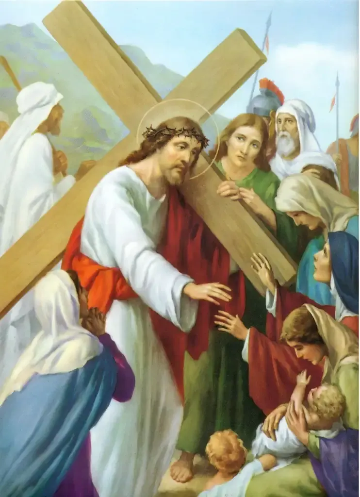 Octava Estación: Jesús consuela a las piadosas mujeres.